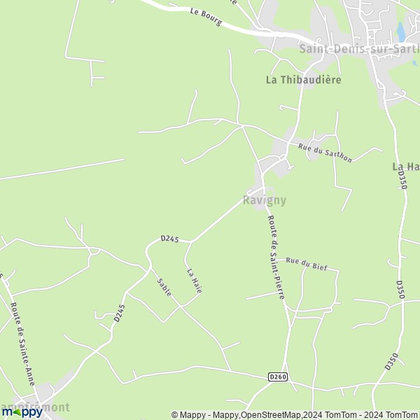 La carte pour la ville de Ravigny 53370
