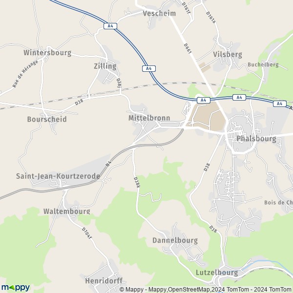 La carte pour la ville de Mittelbronn 57370