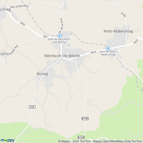 La carte pour la ville de Rohrbach-lès-Bitche 57410