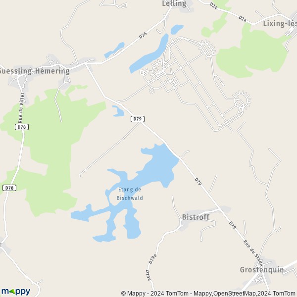 La carte pour la ville de Bistroff 57660