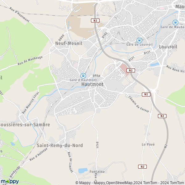 La carte pour la ville de Hautmont 59330