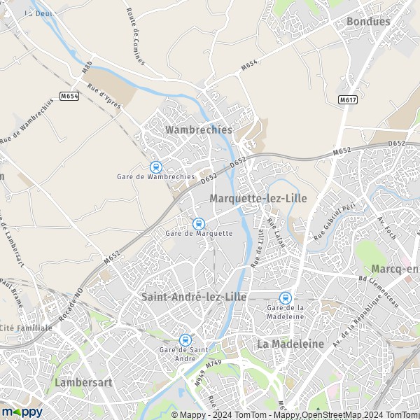 La carte pour la ville de Marquette-lez-Lille 59520