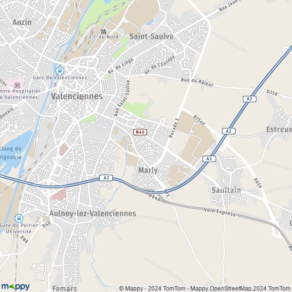 La carte pour la ville de Marly 59770