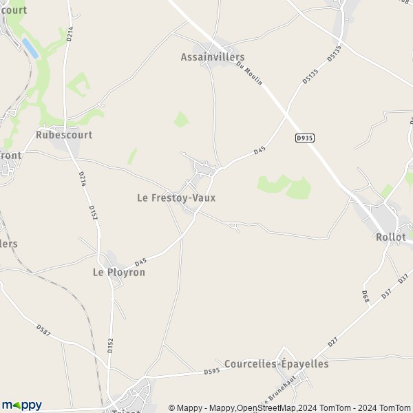 La carte pour la ville de Le Frestoy-Vaux 60420