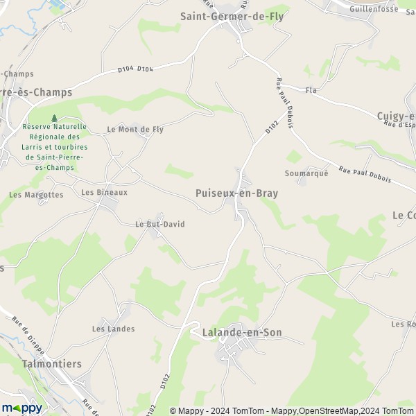 La carte pour la ville de Puiseux-en-Bray 60850