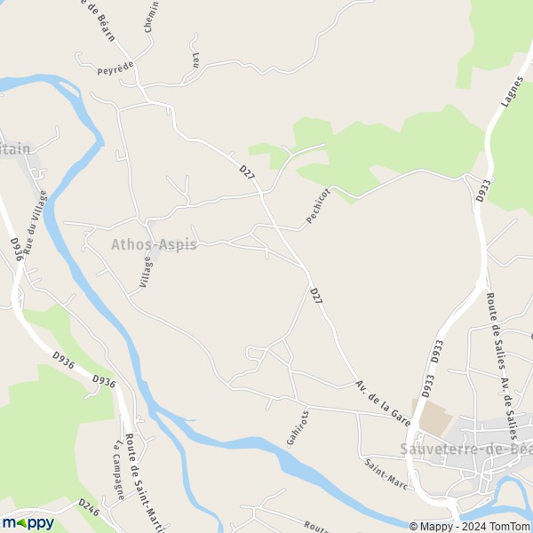La carte pour la ville de Athos-Aspis 64390