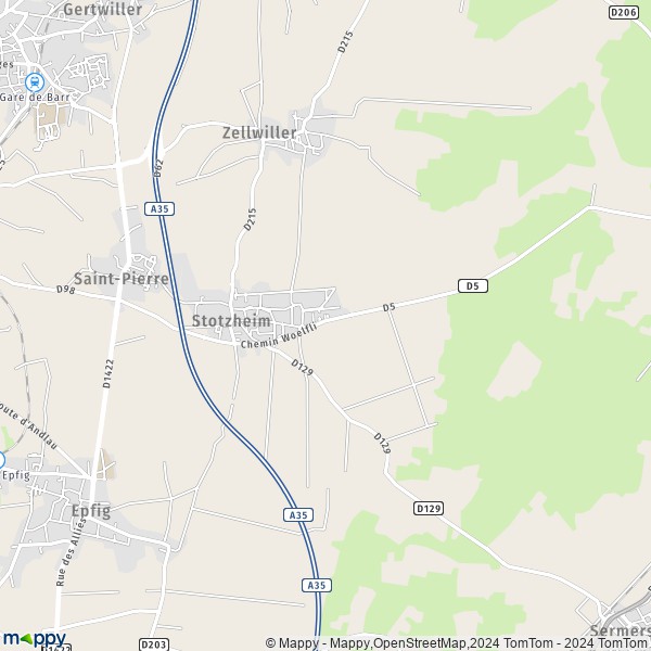 La carte pour la ville de Stotzheim 67140