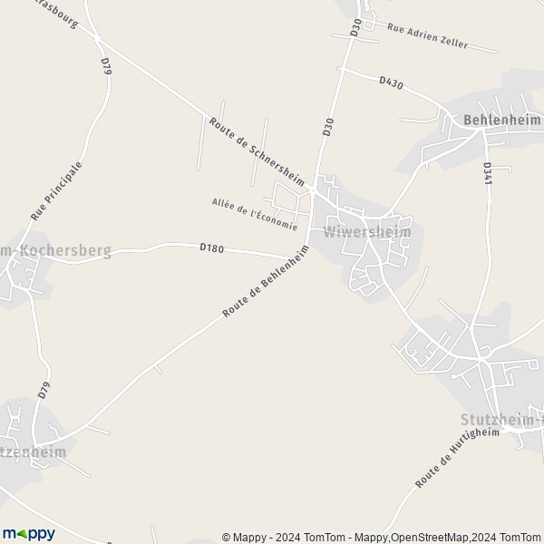 La carte pour la ville de Wiwersheim 67370