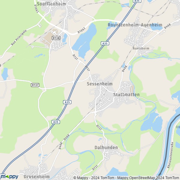 La carte pour la ville de Sessenheim 67770