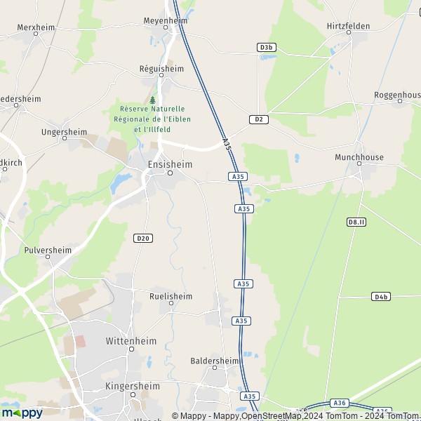 La carte pour la ville de Ensisheim 68190