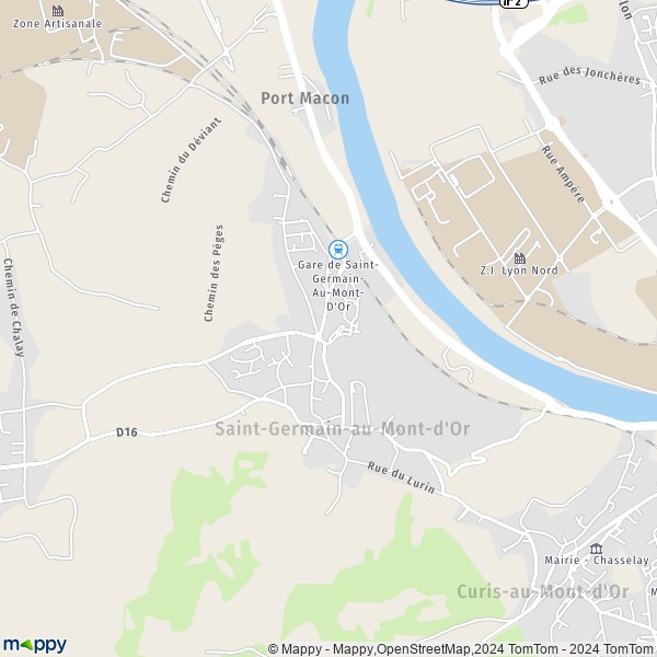 La carte pour la ville de Saint-Germain-au-Mont-d'Or 69650