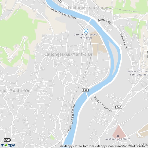 La carte pour la ville de Collonges-au-Mont-d'Or 69660