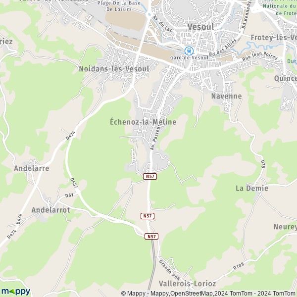 La carte pour la ville de Échenoz-la-Méline 70000