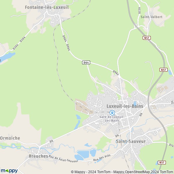 La carte pour la ville de Luxeuil-les-Bains 70300