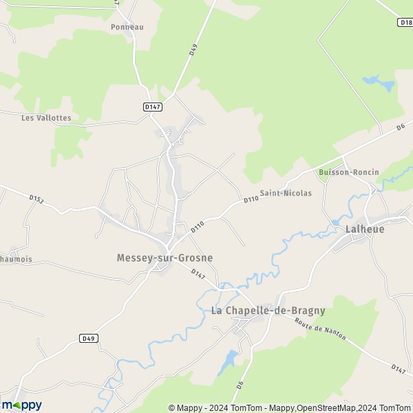 La carte pour la ville de Messey-sur-Grosne 71390