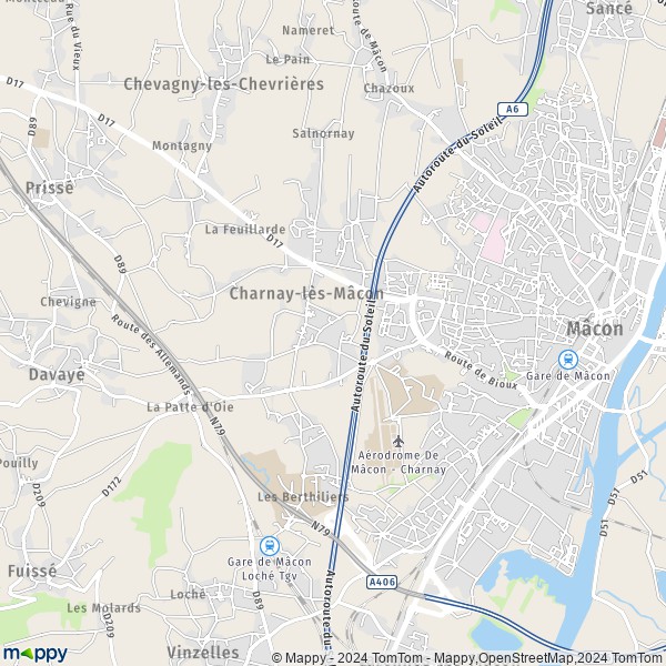 La carte pour la ville de Charnay-lès-Mâcon 71850