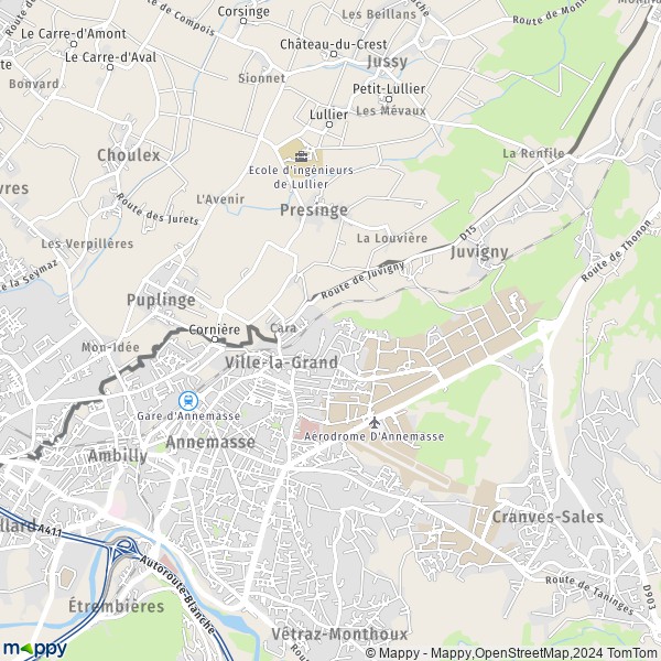 La carte pour la ville de Ville-la-Grand 74100