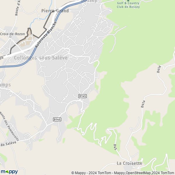 La carte pour la ville de Collonges-sous-Salève 74160