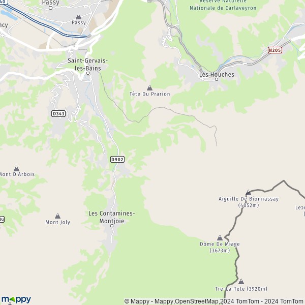 La carte pour la ville de Saint-Gervais-les-Bains 74170