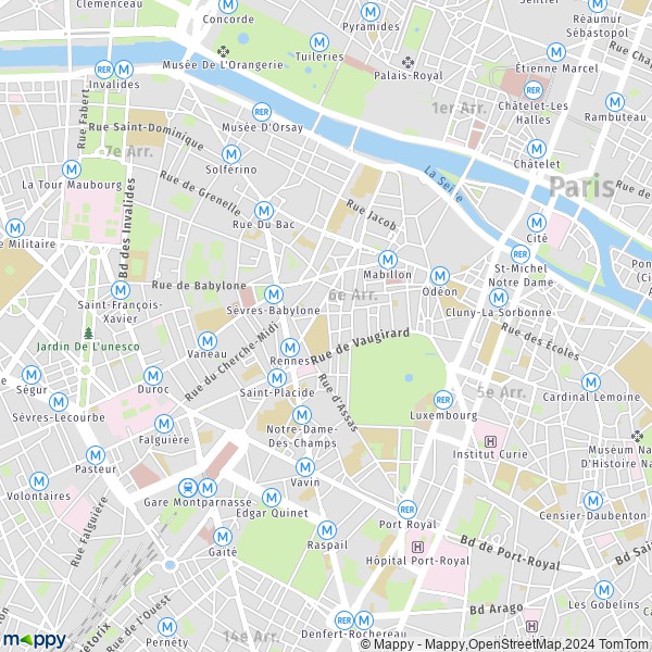 La carte pour la ville de 6e Arrondissement, Paris