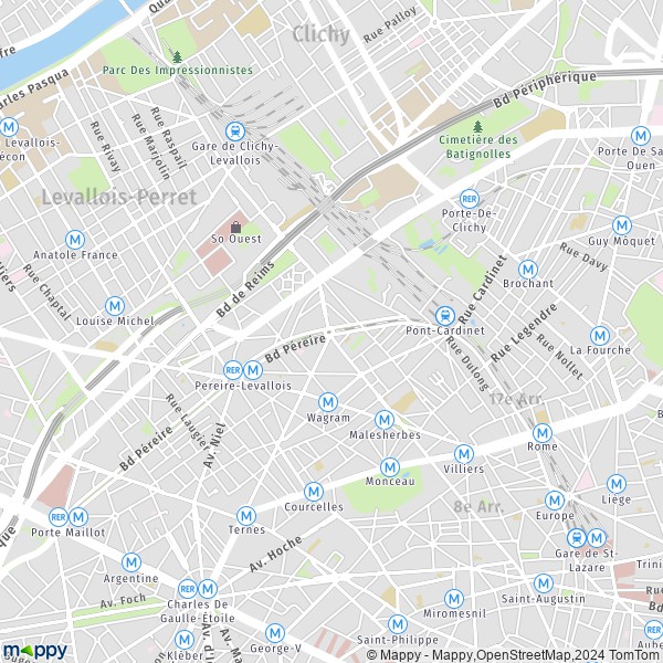 La carte pour la ville de 17e Arrondissement, Paris