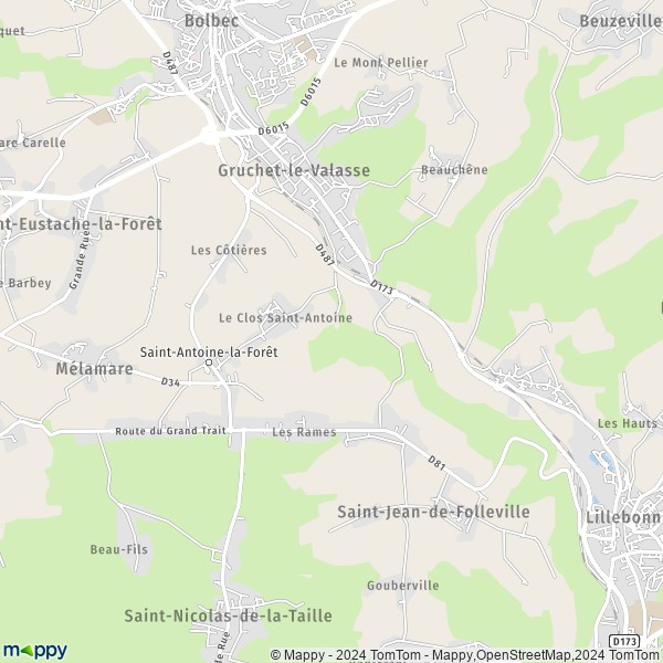 La carte pour la ville de Saint-Antoine-la-Forêt 76170