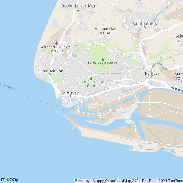 La carte pour la ville de Le Havre 76600-76620