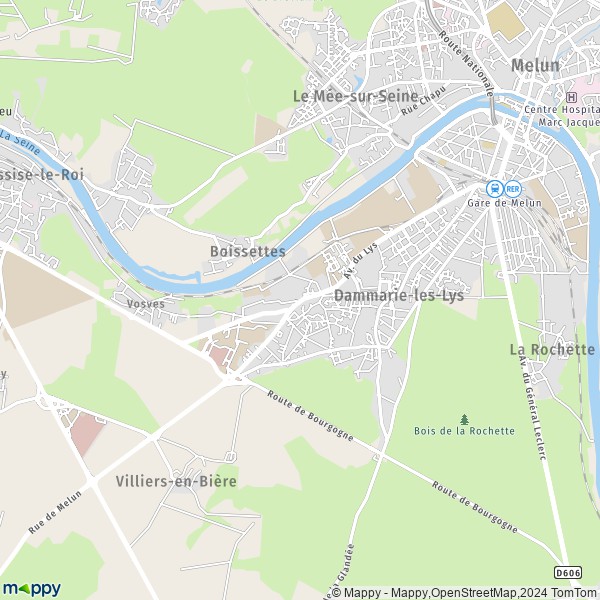 La carte pour la ville de Dammarie-les-Lys 77190