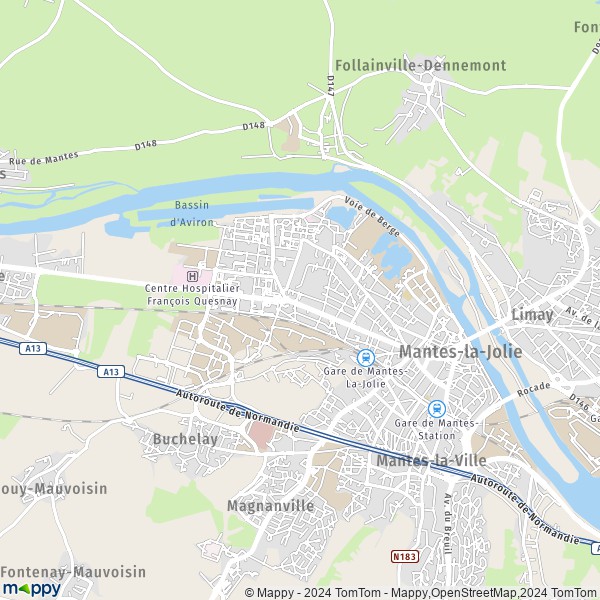 La carte pour la ville de Mantes-la-Jolie 78200