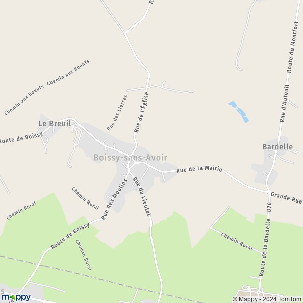 La carte pour la ville de Boissy-sans-Avoir 78490