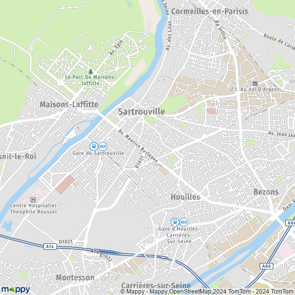 La carte pour la ville de Sartrouville 78500