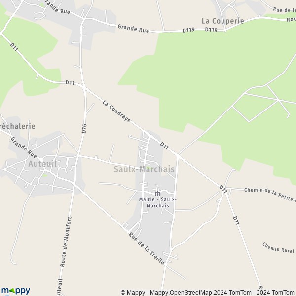 La carte pour la ville de Saulx-Marchais 78650