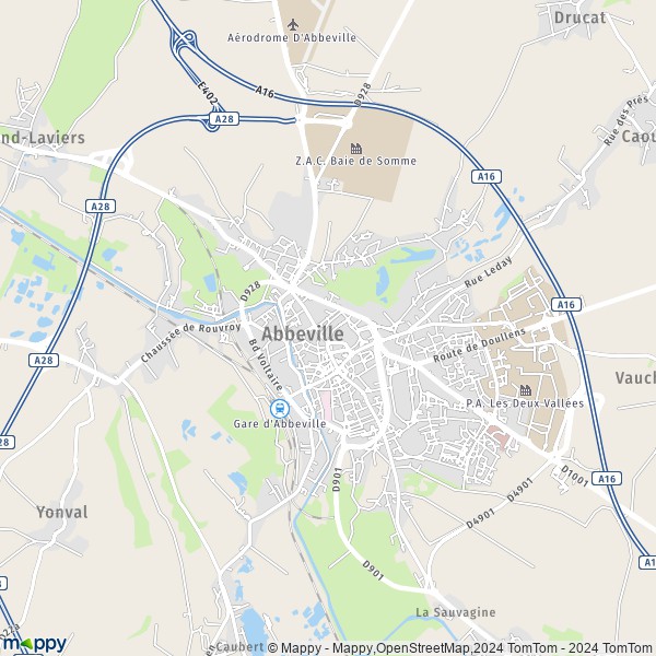 La carte pour la ville de Abbeville 80100