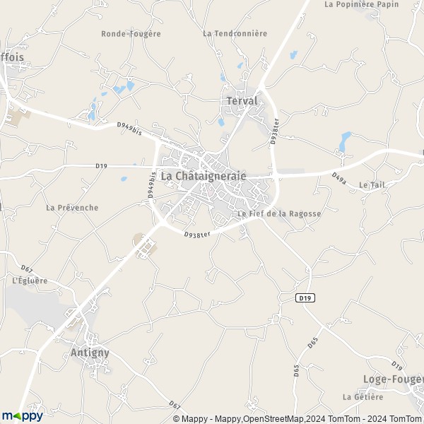La carte pour la ville de La Châtaigneraie 85120