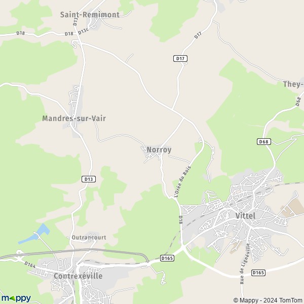 La carte pour la ville de Norroy 88800