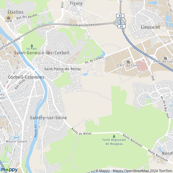 La carte pour la ville de Saint-Pierre-du-Perray 91280